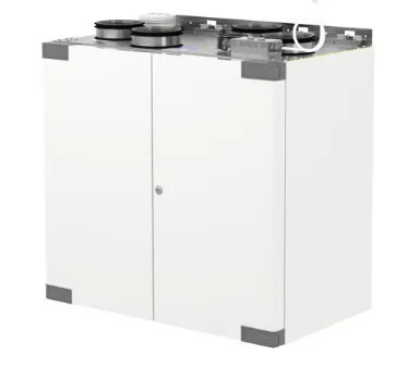 Vitt ventilationsaggregat från för service och installation av ventilationsanläggningar