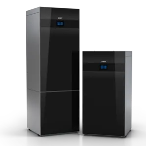 Exklusiv bergvärmepump IVT Geo 600 E med front i svart titaniumglas